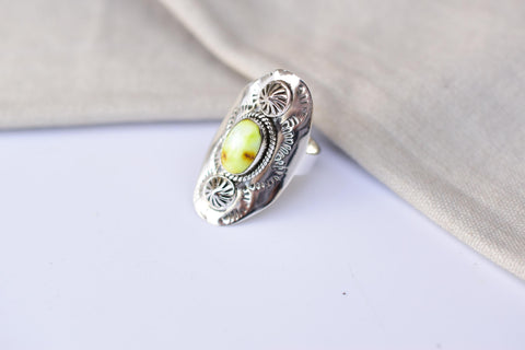 Handmade Palomino Turquoise & Sterling Silver Adjustable Ring