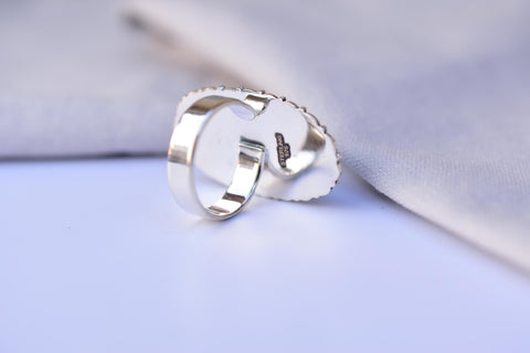 Handmade Blue Moon Turquoise & Sterling Silver Adjustable Ring